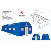 Tenda Peleton pengungsi BNPB Oval